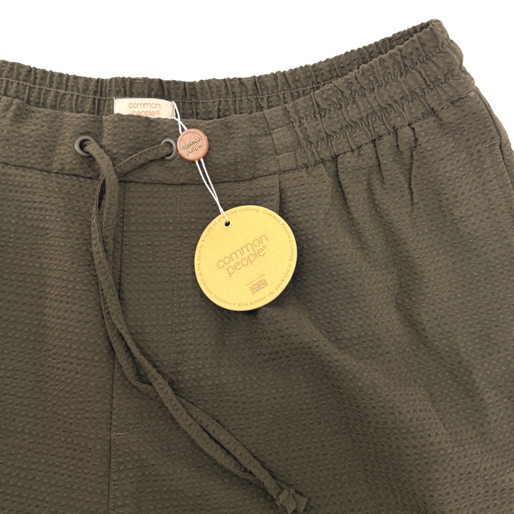 Common People Hansen Short Mens XL Green New Textured Drawstring Pleated Front